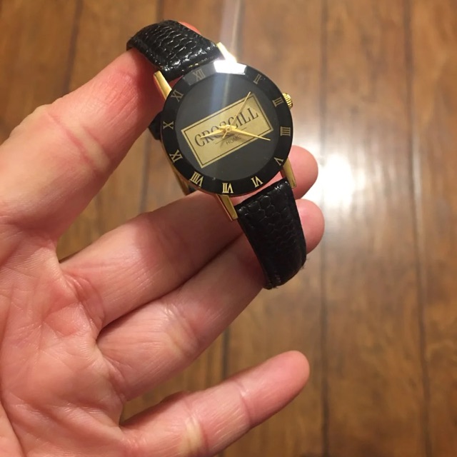 Black Leather Strap Watch